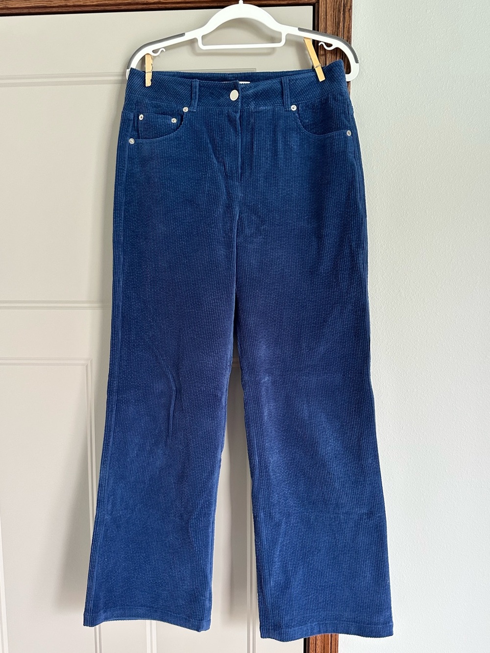 EUC Women’s  Loeuvre Royal Blue Navy Corduroy Trousers Pants Size 2